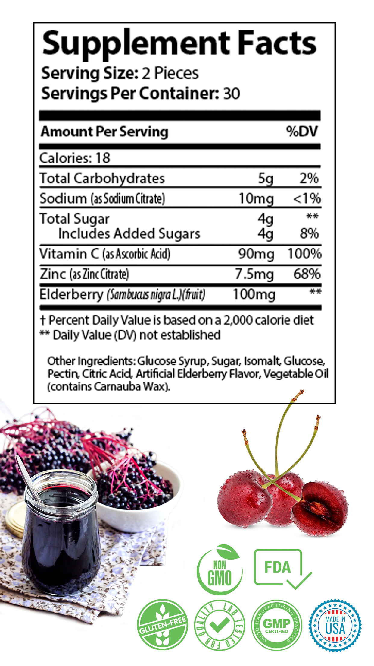 Boost Immune Elderberry Vitamin C Zinc Immune Gummies